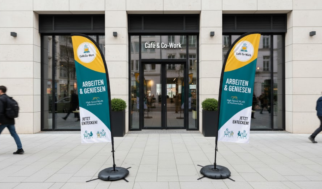 beachflag wir machen druck
