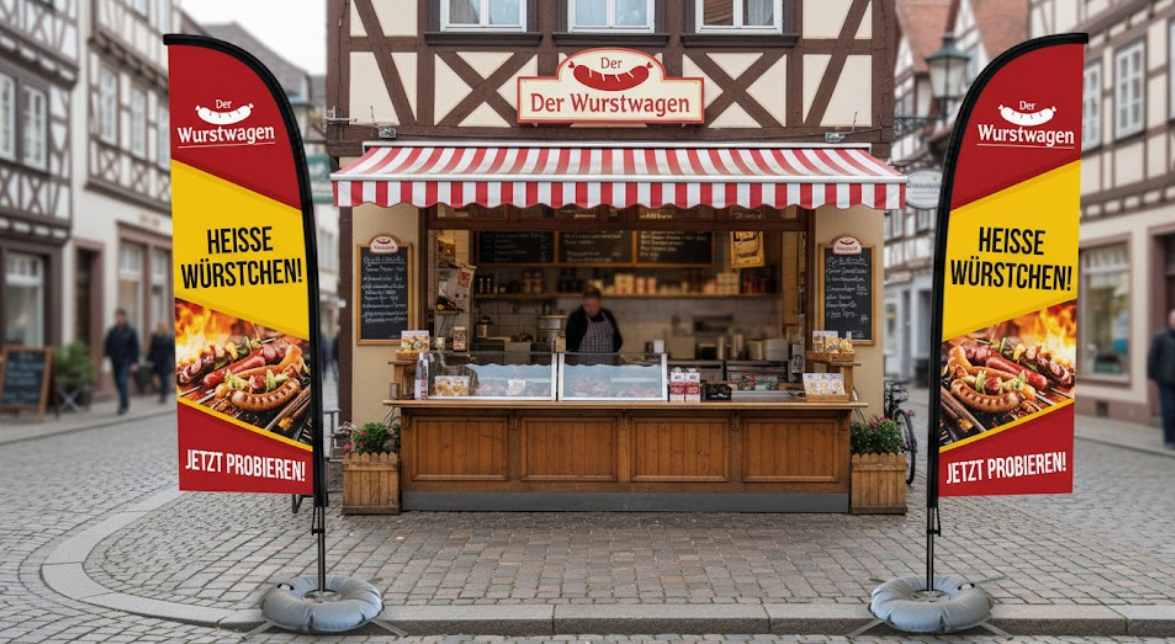 beachflag beidseitig bedruckt
