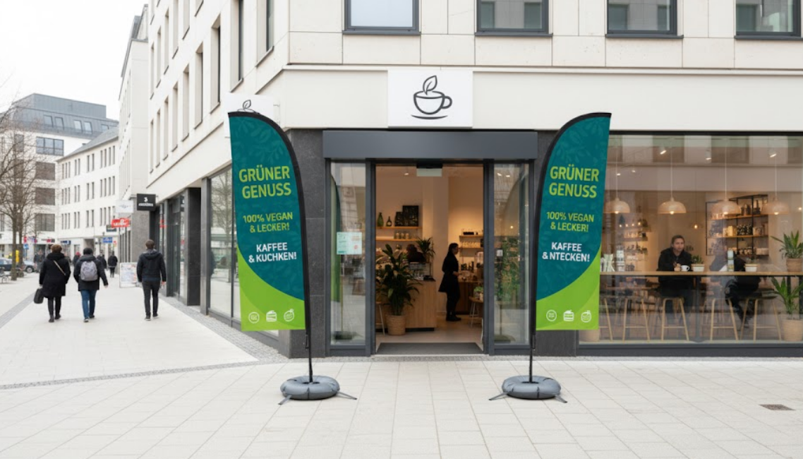 beachflag wir machen druck