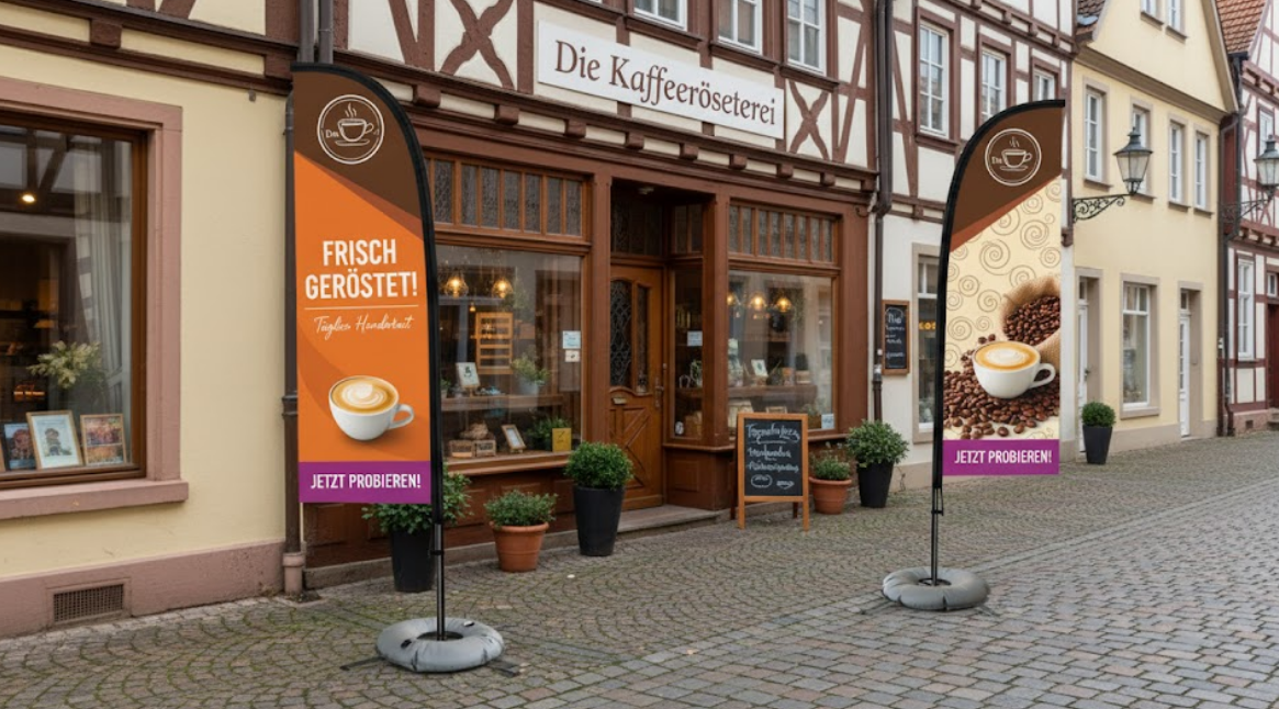 beachflag beidseitig bedruckt
