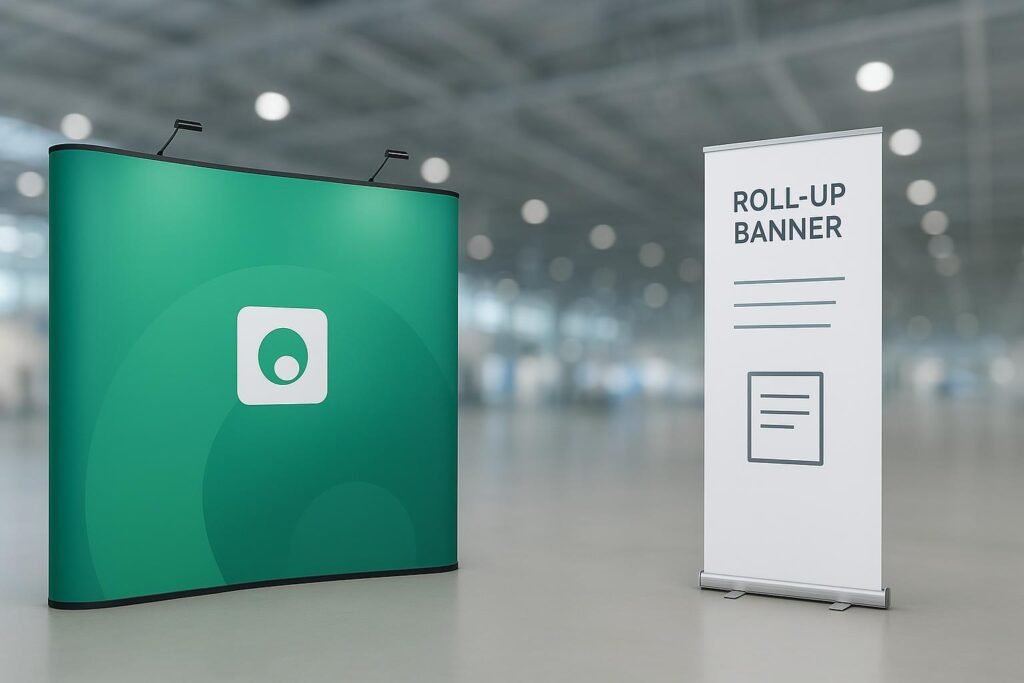 Pop-up Display vs. Roll-up Banner Vergleich für Messe & Event