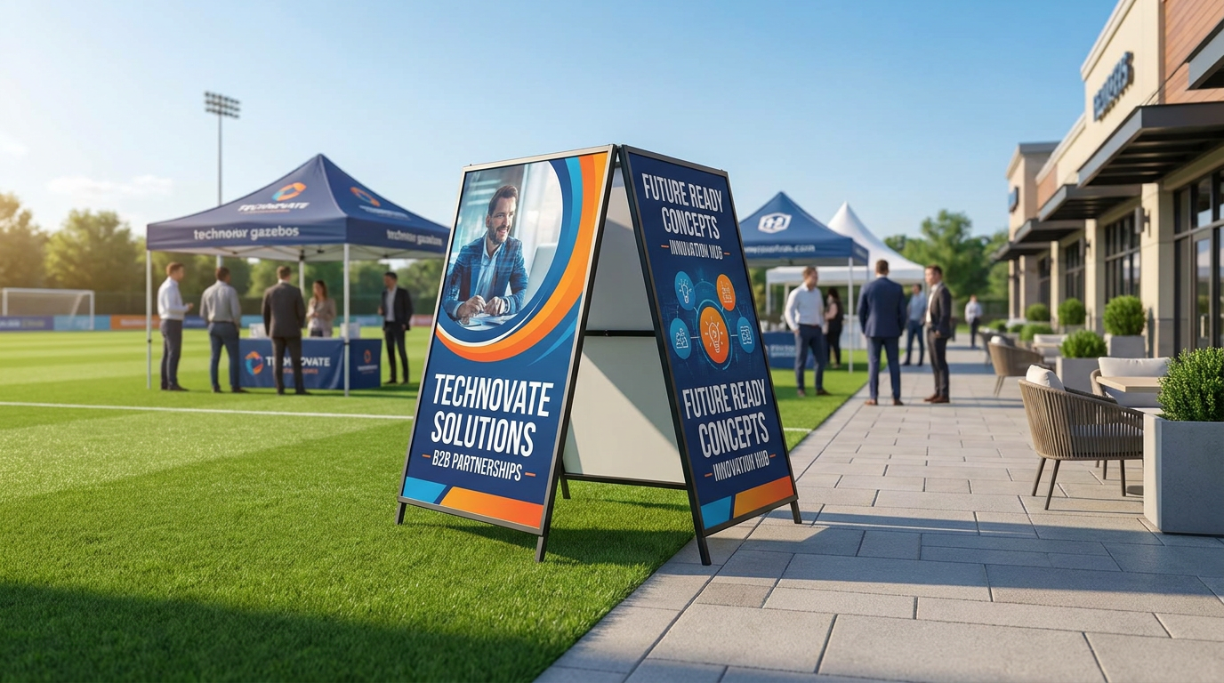Pop-Up Banner wetterfest A-Frame Gehwegaufsteller Outdoor
