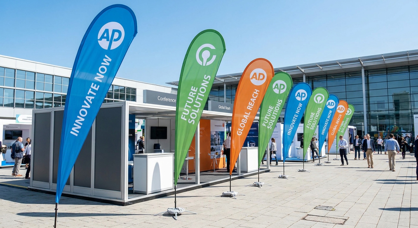 Beachflags Tropfenform auf Outdoor Event